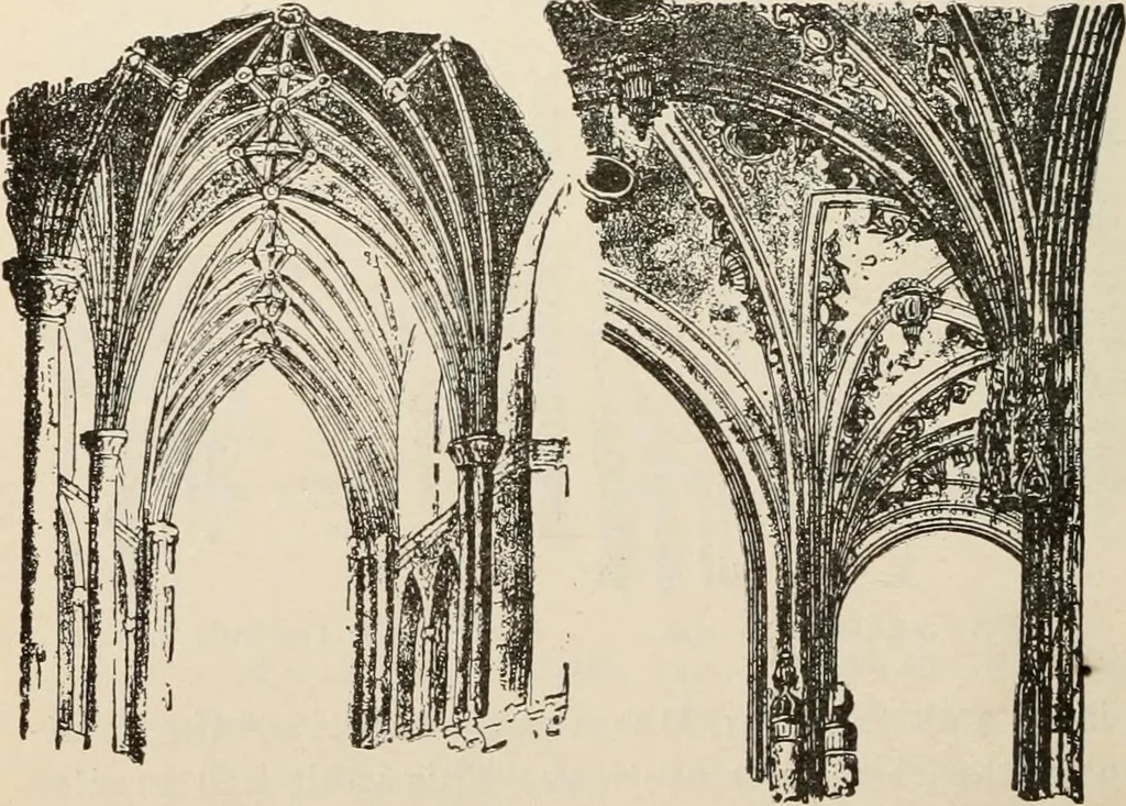 An illustration from Manual of ecclesiastical architecture. Comprising a study of its various styles, the chronological arrangements of its elements, and its relation to Christian worship, 1897, leaf 317