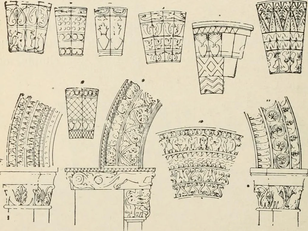 An illustration from Manual of ecclesiastical architecture. Comprising a study of its various styles, the chronological arrangements of its elements, and its relation to Christian worship, 1897, leaf 319