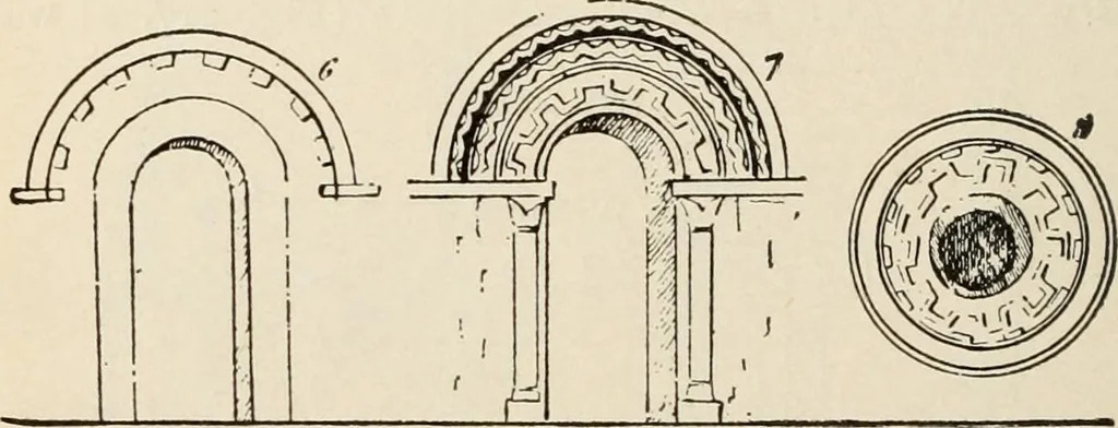 An illustration from Manual of ecclesiastical architecture. Comprising a study of its various styles, the chronological arrangements of its elements, and its relation to Christian worship, 1897, leaf 331