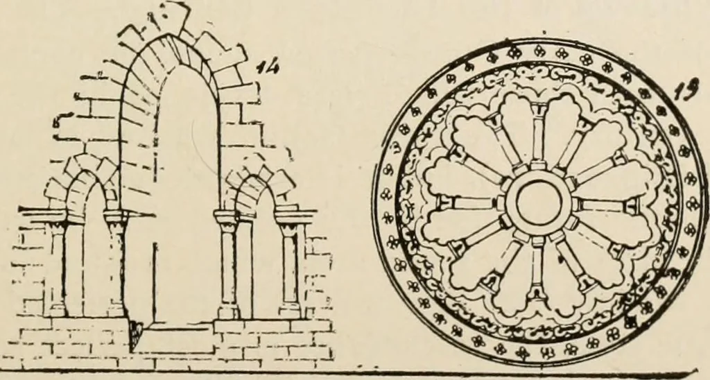 An illustration from Manual of ecclesiastical architecture. Comprising a study of its various styles, the chronological arrangements of its elements, and its relation to Christian worship, 1897, leaf 332