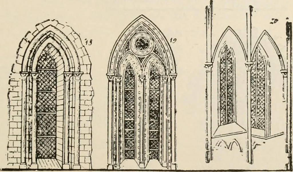 An illustration from Manual of ecclesiastical architecture. Comprising a study of its various styles, the chronological arrangements of its elements, and its relation to Christian worship, 1897, leaf 334