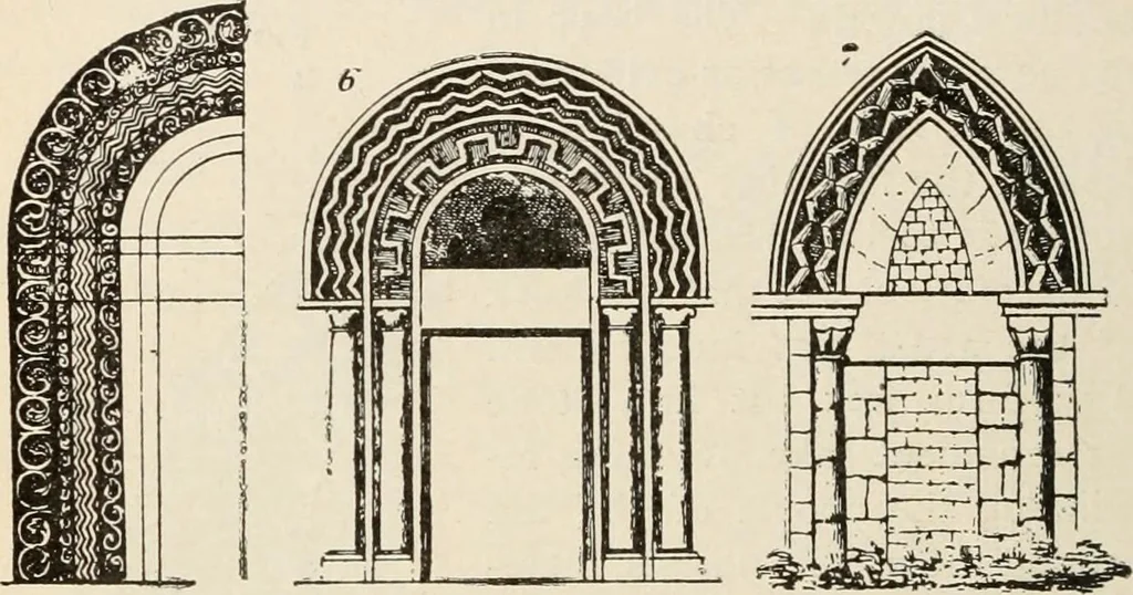An illustration from Manual of ecclesiastical architecture. Comprising a study of its various styles, the chronological arrangements of its elements, and its relation to Christian worship, 1897, leaf 339