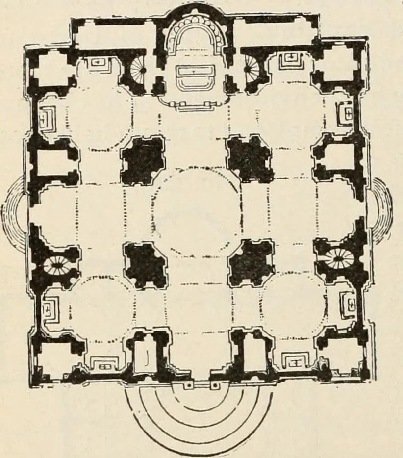 An illustration from Manual of ecclesiastical architecture. Comprising a study of its various styles, the chronological arrangements of its elements, and its relation to Christian worship, 1897, leaf 349