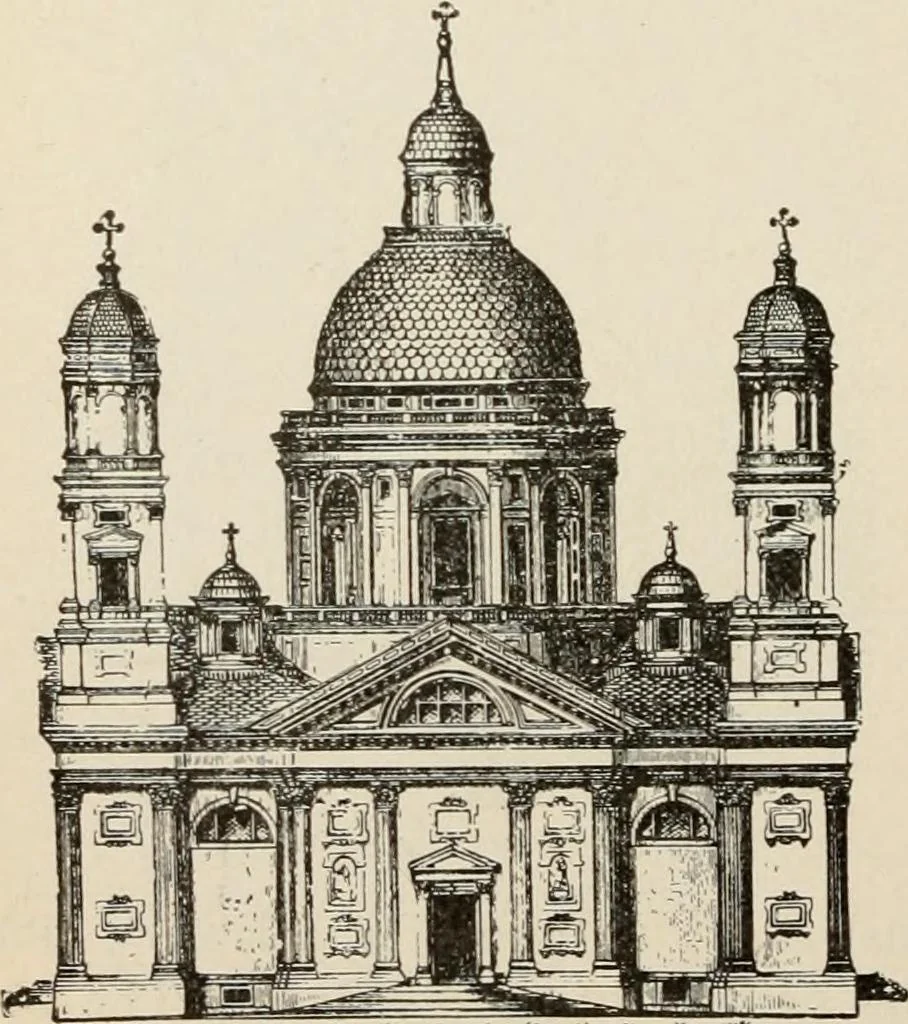 An illustration from Manual of ecclesiastical architecture. Comprising a study of its various styles, the chronological arrangements of its elements, and its relation to Christian worship, 1897, leaf 353