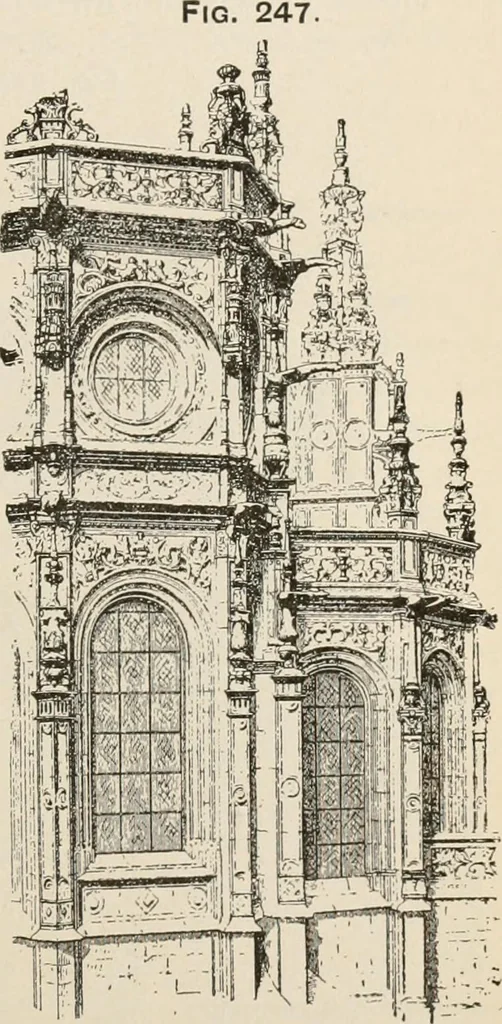 An illustration from Manual of ecclesiastical architecture. Comprising a study of its various styles, the chronological arrangements of its elements, and its relation to Christian worship, 1897, leaf 372