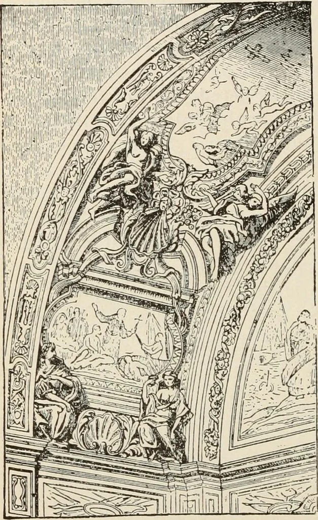 An illustration from Manual of ecclesiastical architecture. Comprising a study of its various styles, the chronological arrangements of its elements, and its relation to Christian worship, 1897, leaf 385
