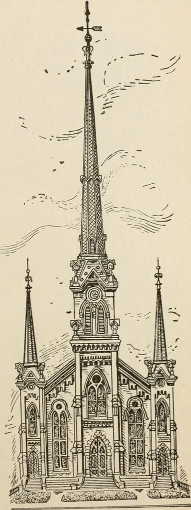 An illustration from Manual of ecclesiastical architecture. Comprising a study of its various styles, the chronological arrangements of its elements, and its relation to Christian worship, 1897, leaf 406