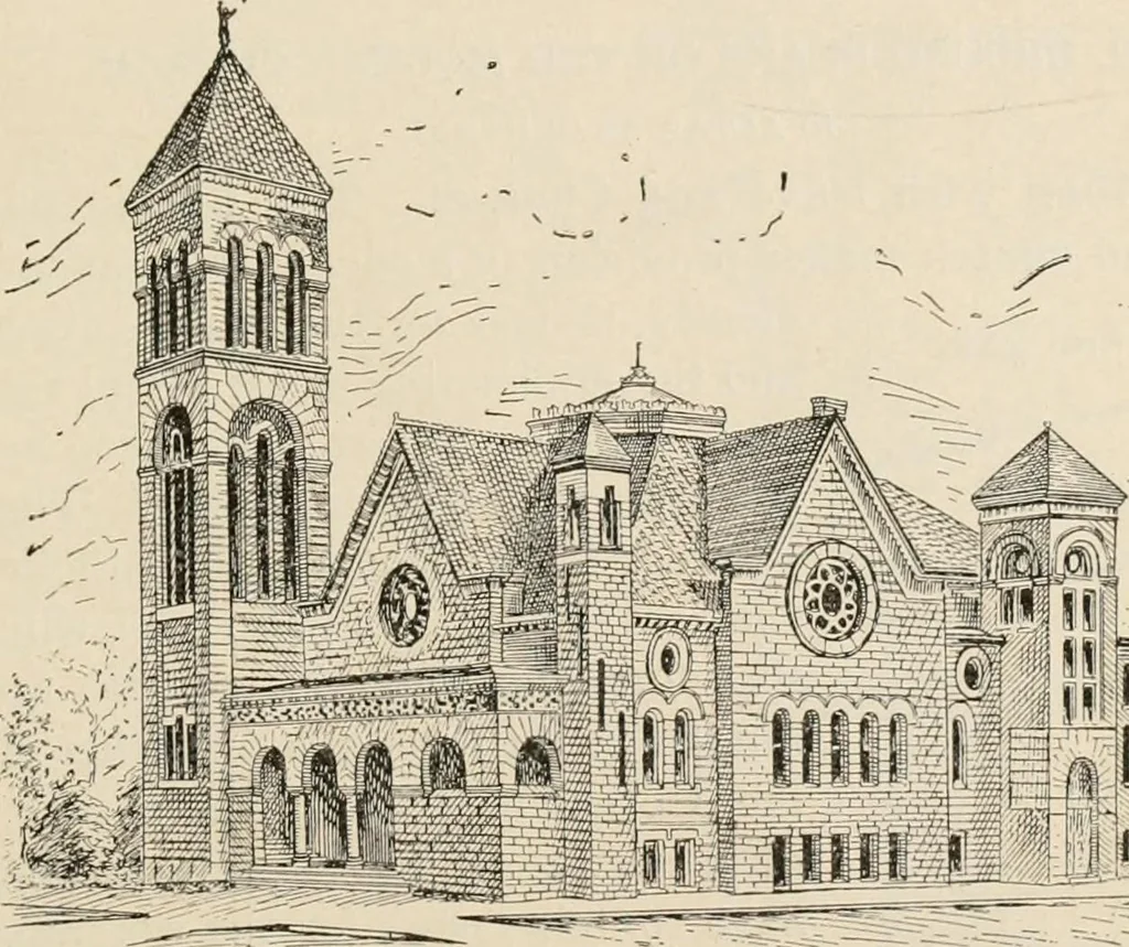 An illustration from Manual of ecclesiastical architecture. Comprising a study of its various styles, the chronological arrangements of its elements, and its relation to Christian worship, 1897, leaf 410