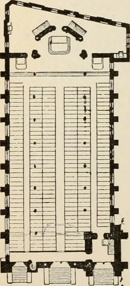 An illustration from Manual of ecclesiastical architecture. Comprising a study of its various styles, the chronological arrangements of its elements, and its relation to Christian worship, 1897, leaf 411