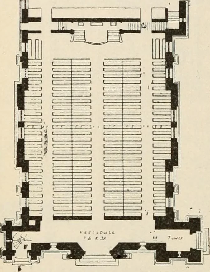 An illustration from Manual of ecclesiastical architecture. Comprising a study of its various styles, the chronological arrangements of its elements, and its relation to Christian worship, 1897, leaf 413