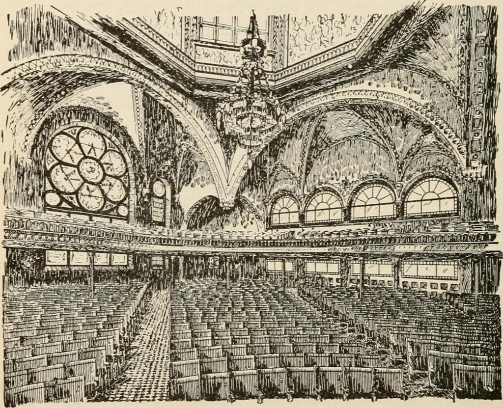 An illustration from Manual of ecclesiastical architecture. Comprising a study of its various styles, the chronological arrangements of its elements, and its relation to Christian worship, 1897, leaf 419