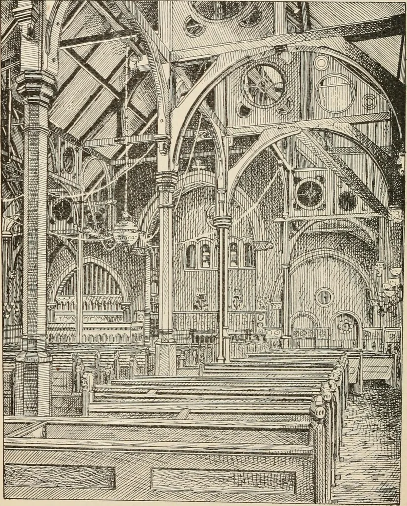 An illustration from Manual of ecclesiastical architecture. Comprising a study of its various styles, the chronological arrangements of its elements, and its relation to Christian worship, 1897, leaf 421