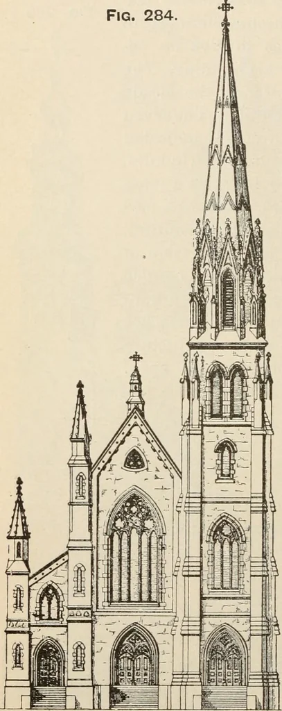 An illustration from Manual of ecclesiastical architecture. Comprising a study of its various styles, the chronological arrangements of its elements, and its relation to Christian worship, 1897, leaf 431