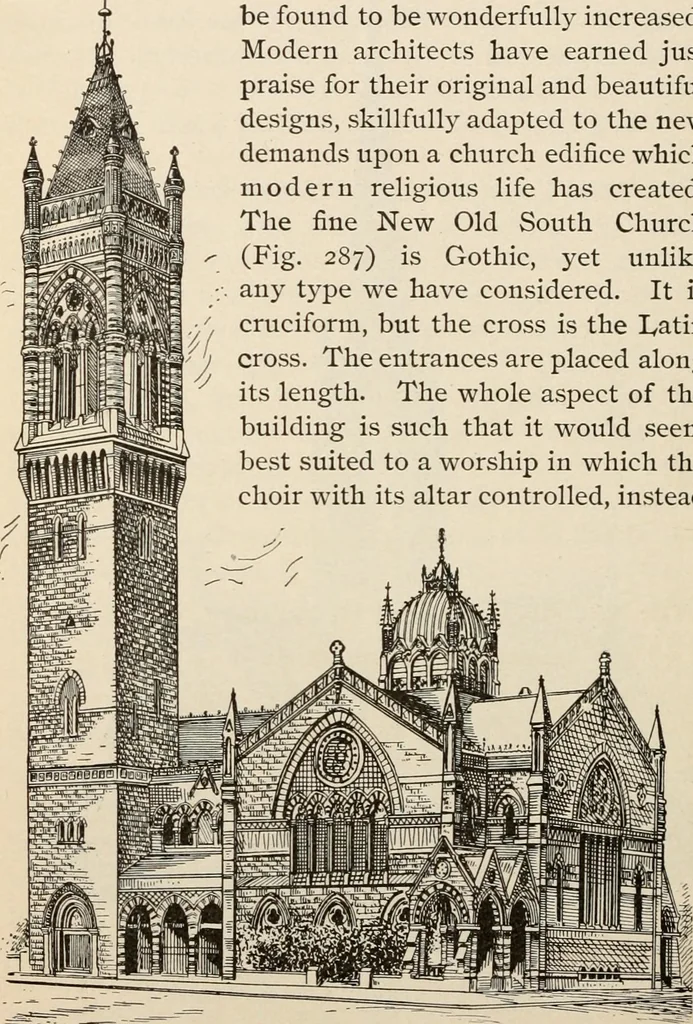 An illustration from Manual of ecclesiastical architecture. Comprising a study of its various styles, the chronological arrangements of its elements, and its relation to Christian worship, 1897, leaf 435