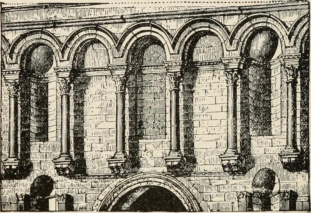 An illustration from Manual of ecclesiastical architecture. Comprising a study of its various styles, the chronological arrangements of its elements, and its relation to Christian worship, 1897, leaf 59