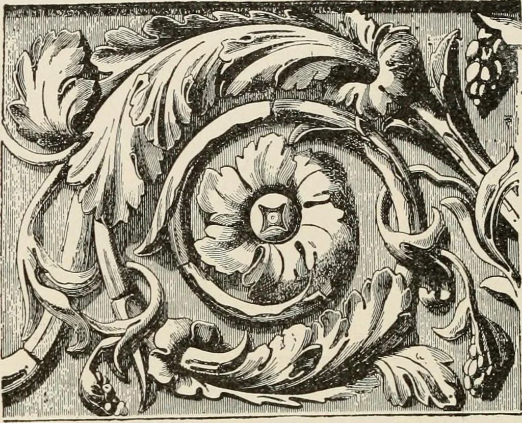 An illustration from Manual of ecclesiastical architecture. Comprising a study of its various styles, the chronological arrangements of its elements, and its relation to Christian worship, 1897, leaf 61