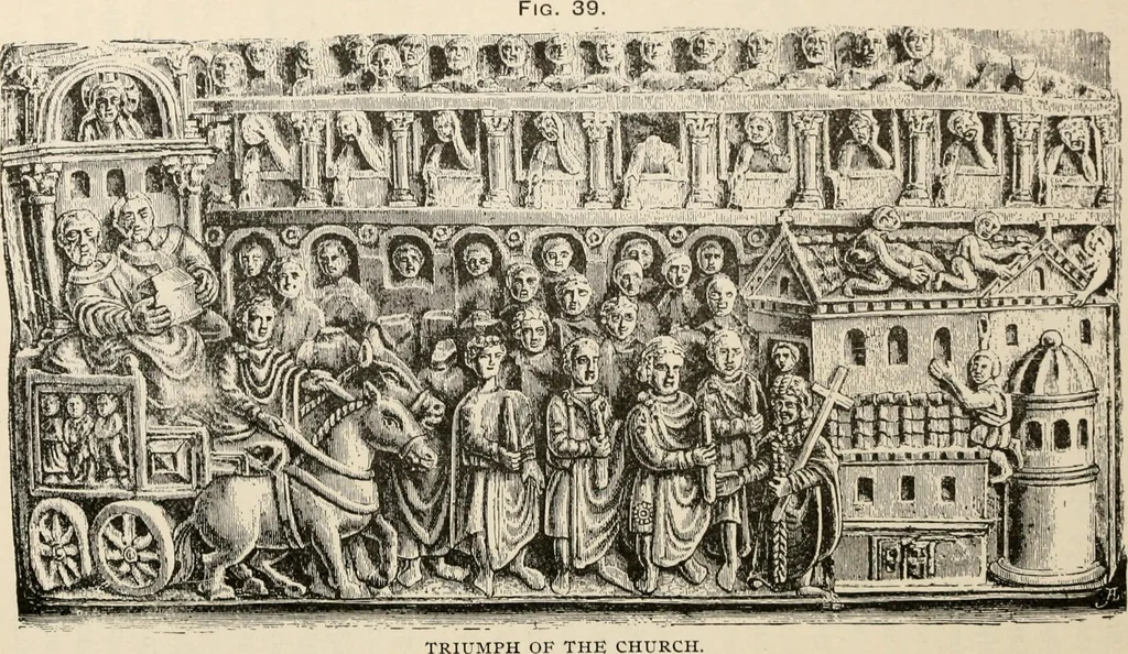 An illustration from Manual of ecclesiastical architecture. Comprising a study of its various styles, the chronological arrangements of its elements, and its relation to Christian worship, 1897, leaf 68
