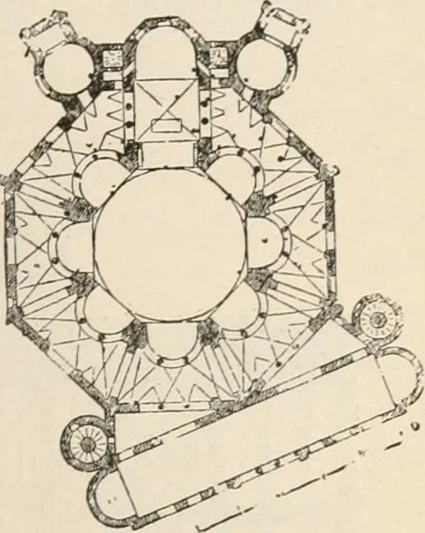 An illustration from Manual of ecclesiastical architecture. Comprising a study of its various styles, the chronological arrangements of its elements, and its relation to Christian worship, 1897, leaf 92