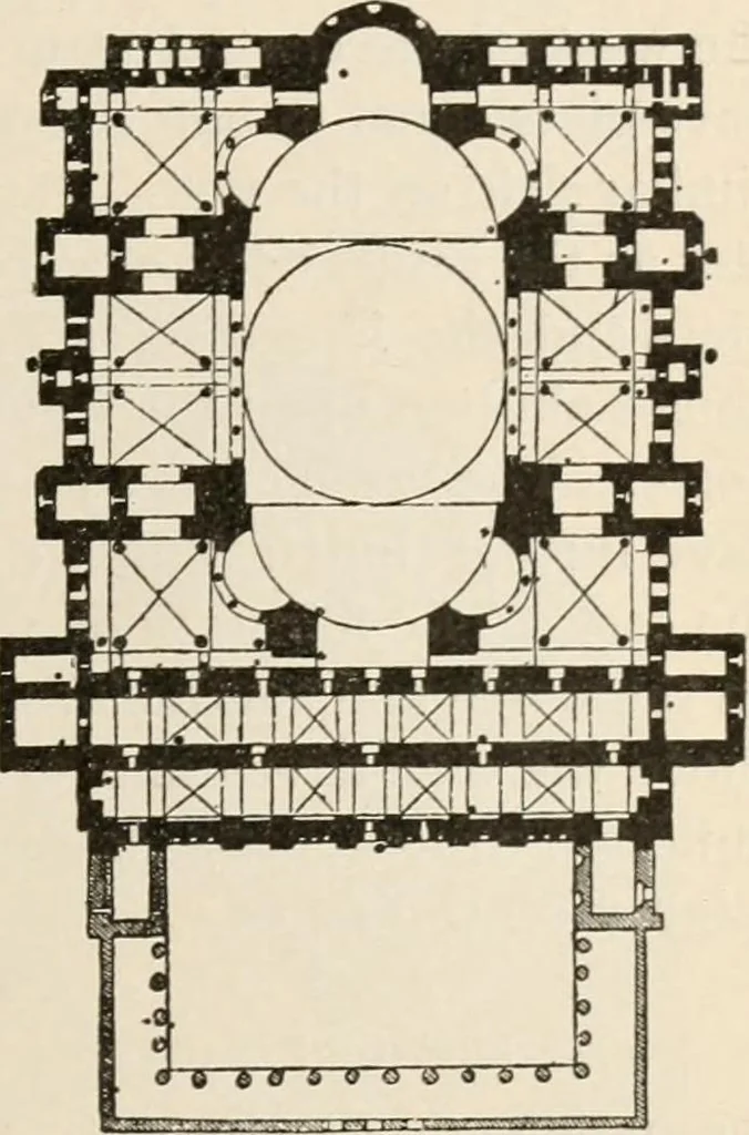 An illustration from Manual of ecclesiastical architecture. Comprising a study of its various styles, the chronological arrangements of its elements, and its relation to Christian worship, 1897, leaf 96