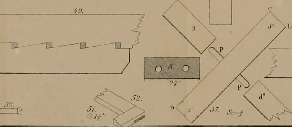 An illustration from A manual of elementary geometrical drawing, involving three dimensions. Designed for use in high schools, academies, engineering schools, etc.: and for the self-instruction of inventors, artisans, etc. ... In five divisions .., 1868, leaf 91