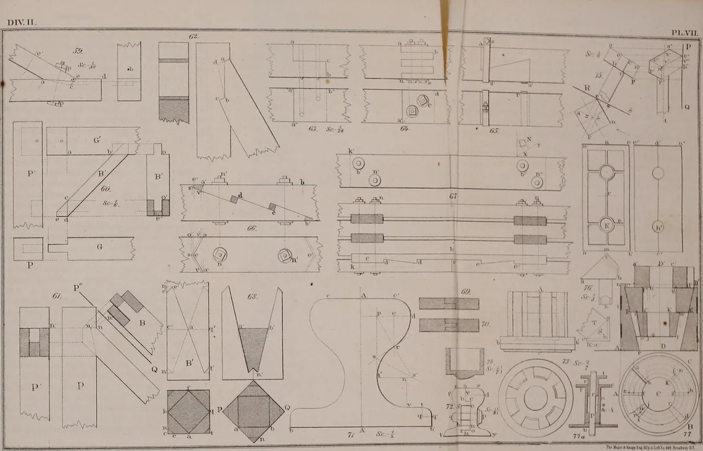 An illustration from A manual of elementary geometrical drawing, involving three dimensions. Designed for use in high schools, academies, engineering schools, etc. : and for the self-instruction of inventors,artizans, etc. ... In five divisions .., 1867, leaf 110
