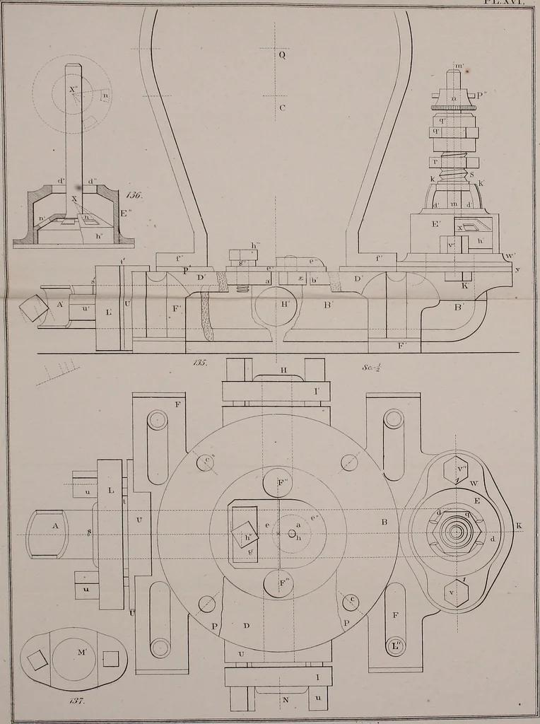 An illustration from A manual of elementary geometrical drawing, involving three dimensions. Designed for use in high schools, academies, engineering schools, etc. : and for the self-instruction of inventors,artizans, etc. ... In five divisions .., 1867, leaf 196