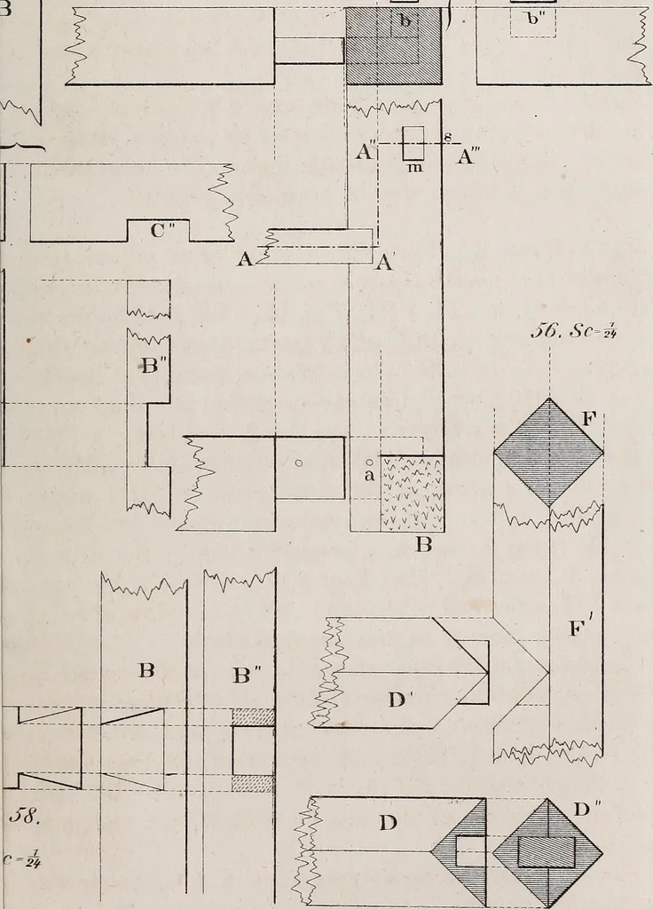 An illustration from A manual of elementary geometrical drawing, involving three dimensions. Designed for use in high schools, academies, engineering schools, etc. : and for the self-instruction of inventors,artizans, etc. ... In five divisions .., 1867, leaf 96