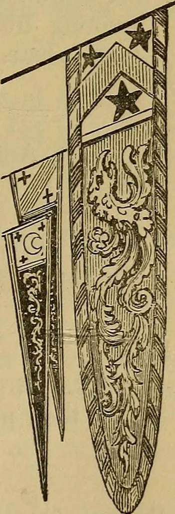 An illustration from The manual of heraldry : being a concise description of the several terms used, and containing a dictionary of every designation in the science. Illustrated by four hundred engravings on wood, 1800, leaf 114
