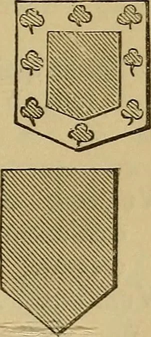 An illustration from The manual of heraldry : being a concise description of the several terms used, and containing a dictionary of every designation in the science. Illustrated by four hundred engravings on wood, 1800, leaf 132
