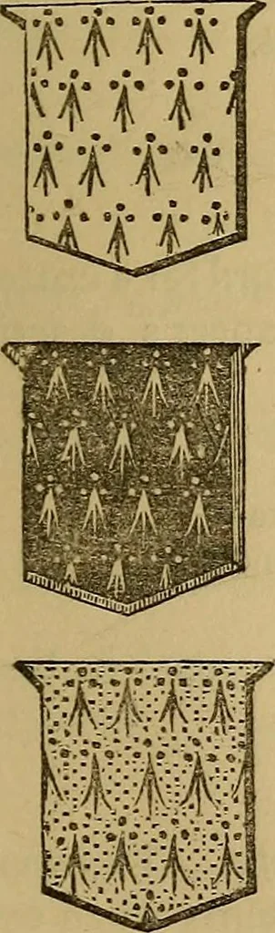An illustration from The manual of heraldry : being a concise description of the several terms used, and containing a dictionary of every designation in the science. Illustrated by four hundred engravings on wood, 1800, leaf 18