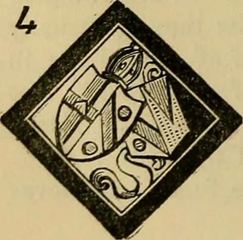 An illustration from The manual of heraldry : being a concise description of the several terms used, and containing a dictionary of every designation in the science. Illustrated by four hundred engravings on wood, 1800, leaf 51