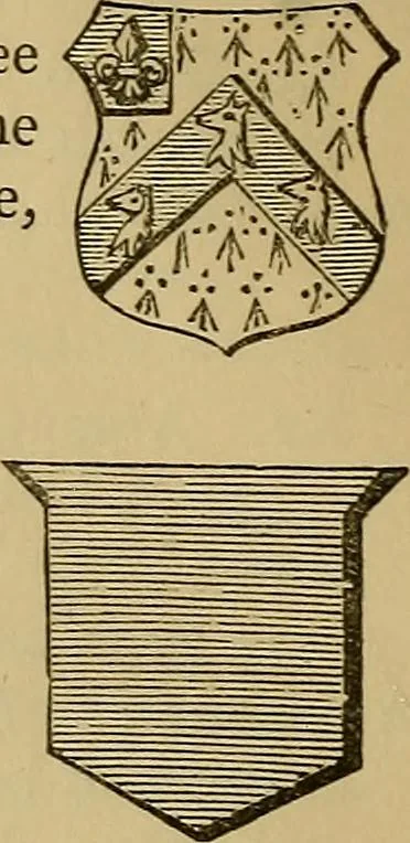 An illustration from The manual of heraldry : being a concise description of the several terms used, and containing a dictionary of every designation in the science. Illustrated by four hundred engravings on wood, 1800, leaf 59