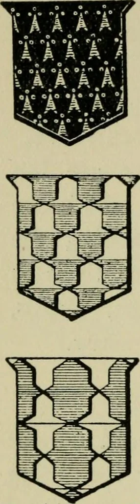 An illustration from The manual of heraldry : a concise description of the several terms used and containing a dictionary of every designation in the science / by Francis J. Grant, 1914, leaf 31