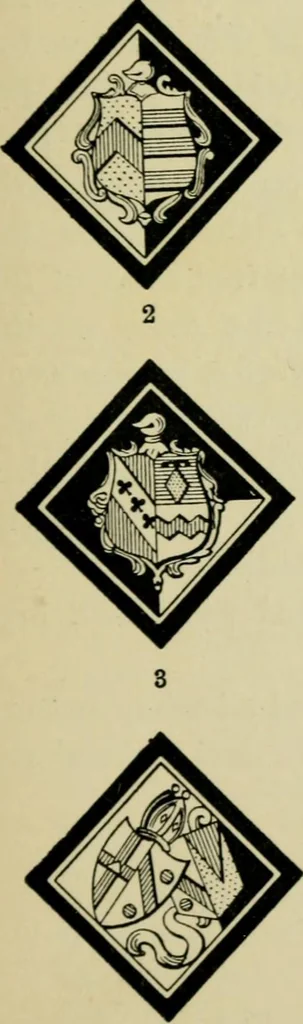 An illustration from The manual of heraldry : a concise description of the several terms used and containing a dictionary of every designation in the science / by Francis J. Grant, 1914, leaf 52