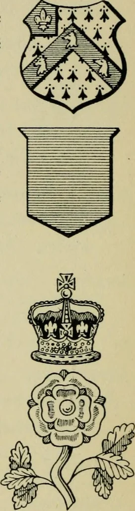 An illustration from The manual of heraldry : a concise description of the several terms used and containing a dictionary of every designation in the science / by Francis J. Grant, 1914, leaf 69