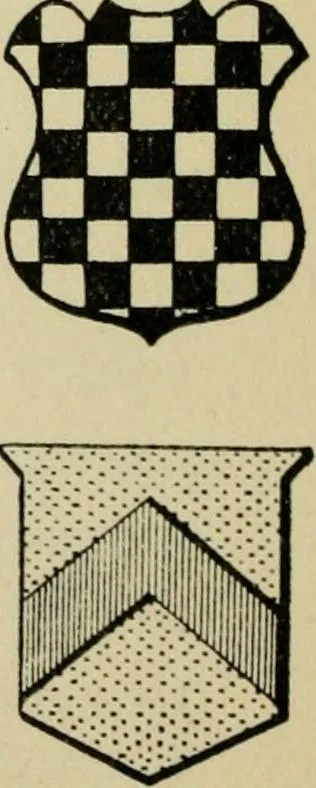 An illustration from The manual of heraldry : a concise description of the several terms used and containing a dictionary of every designation in the science / by Francis J. Grant, 1914, leaf 77