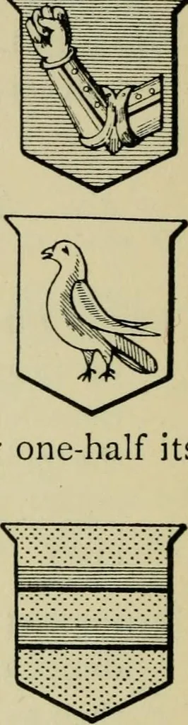 An illustration from The manual of heraldry : a concise description of the several terms used and containing a dictionary of every designation in the science / by Francis J. Grant, 1914, leaf 79