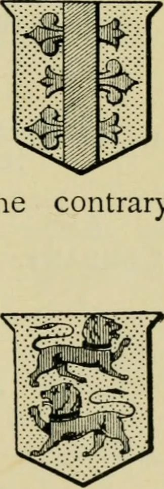 An illustration from The manual of heraldry : a concise description of the several terms used and containing a dictionary of every designation in the science / by Francis J. Grant, 1914, leaf 82