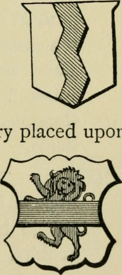 An illustration from The manual of heraldry : a concise description of the several terms used and containing a dictionary of every designation in the science / by Francis J. Grant, 1914, leaf 88