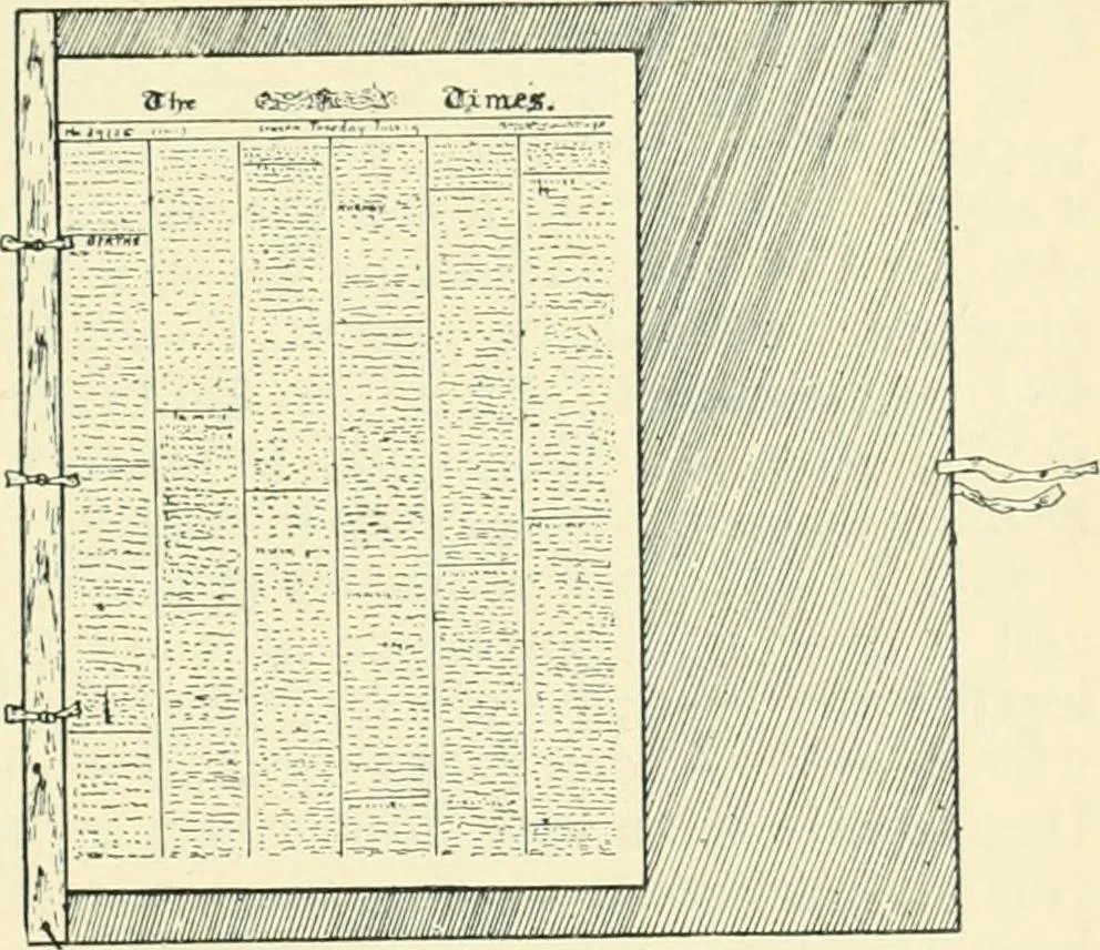 An illustration from Manual of library bookbinding practical and historical, 1911, leaf 176