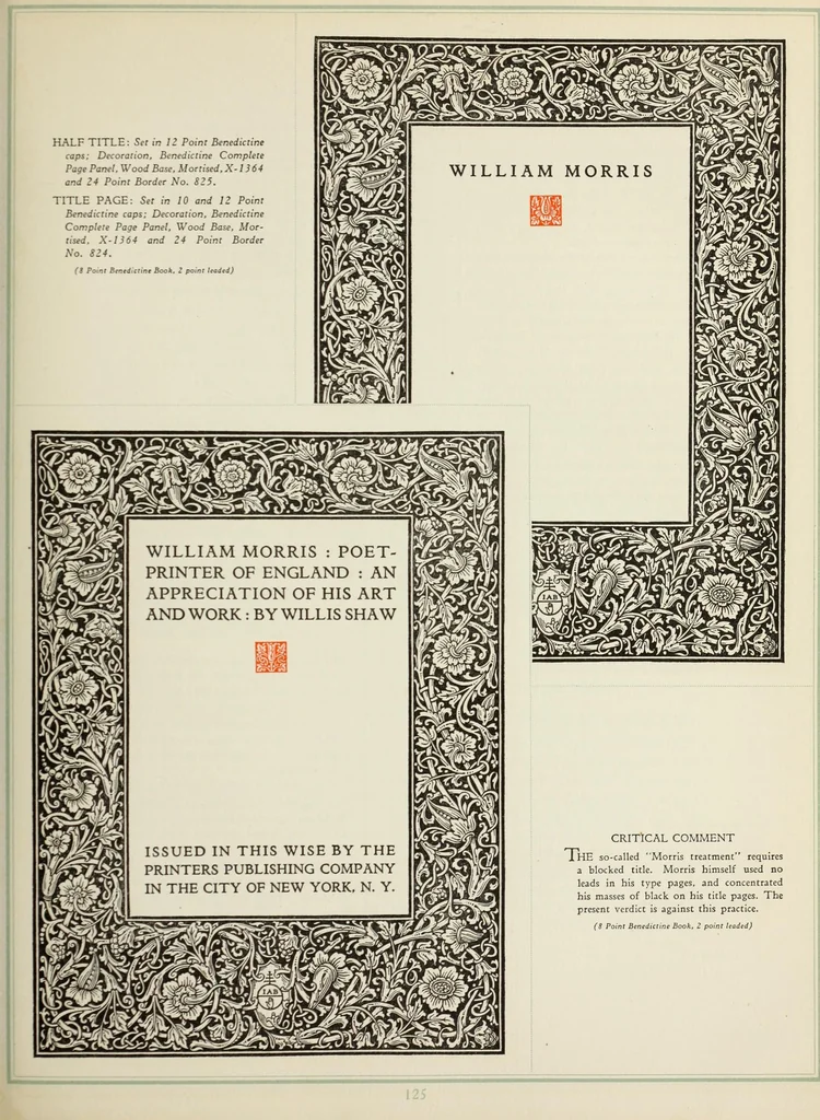 An illustration from The manual of linotype typography, prepared to aid users and producers of printing in securing greater unity and real beauty in the printed page;, 1923, leaf 147