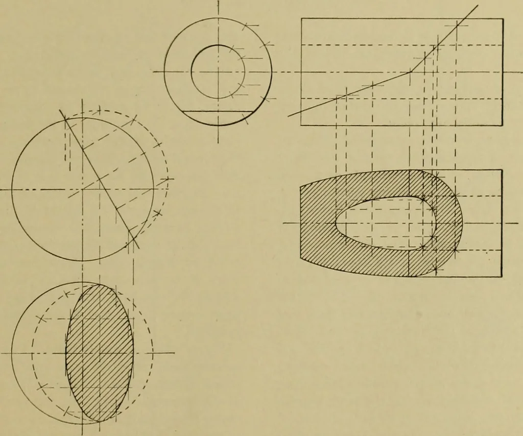 An illustration from A manual of mechanical drawing, 1907, leaf 118