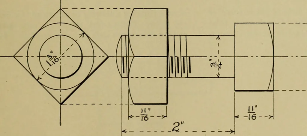 An illustration from A manual of mechanical drawing, 1907, leaf 136