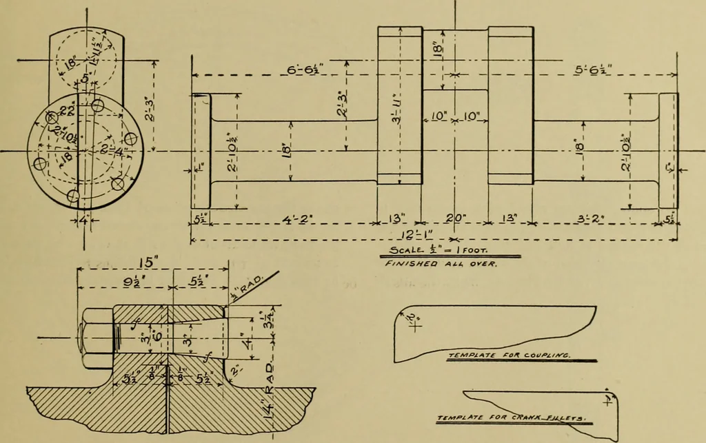 An illustration from A manual of mechanical drawing, 1907, leaf 144