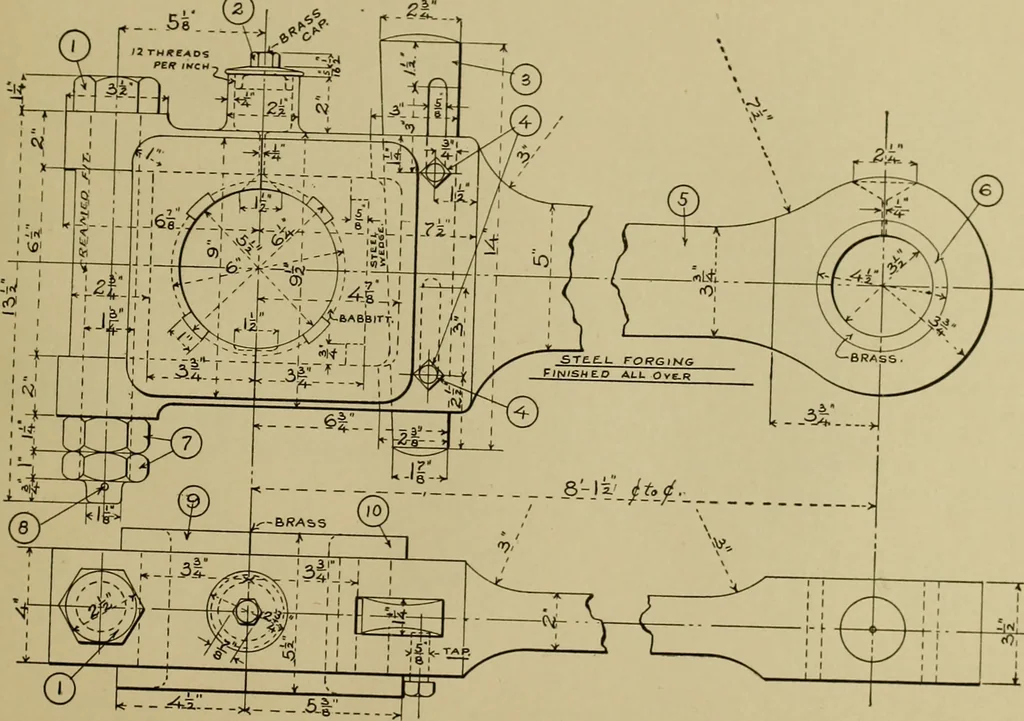 An illustration from A manual of mechanical drawing, 1907, leaf 150