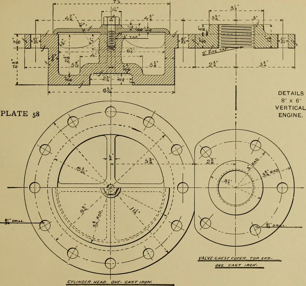 An illustration from A manual of mechanical drawing, 1907, leaf 164