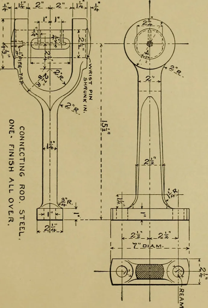 An illustration from A manual of mechanical drawing, 1907, leaf 170