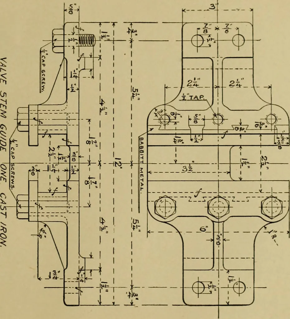 An illustration from A manual of mechanical drawing, 1907, leaf 174