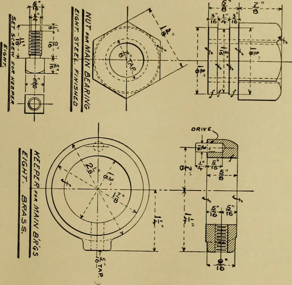 An illustration from A manual of mechanical drawing, 1907, leaf 178