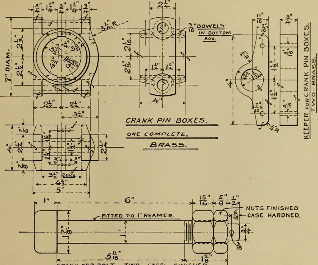 An illustration from A manual of mechanical drawing, 1907, leaf 180
